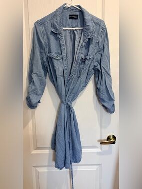 Parasuco Light Blue Denim Tie-Front Jacket